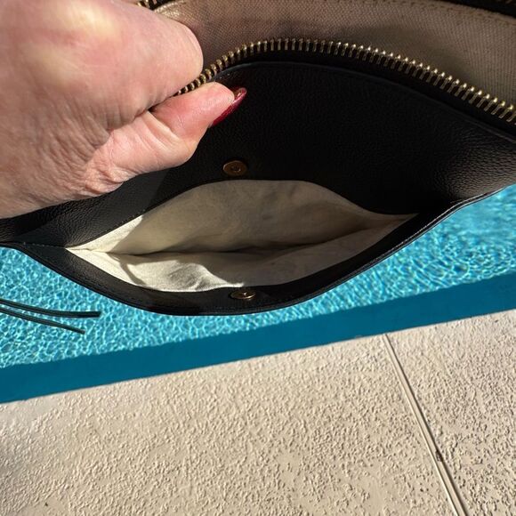 Botkier black pebble leather large crossbody bag xl strap lots of pockets EUC - Picture 8 of 15